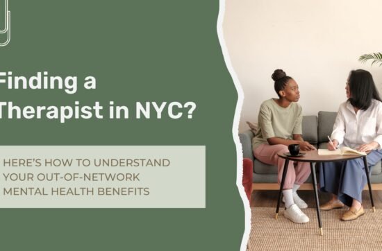 Person searching for a therapist in NYC while reviewing mental health and therapy options in a modern New York City setting.