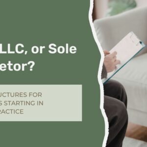 Therapist reviewing legal business structure options for a private practice in New York City.