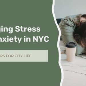 Person experiencing stress and anxiety while working at a desk in New York City