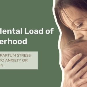 New mother holding her baby while managing the emotional and mental load of postpartum motherhood in NYC