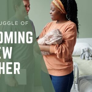 New mother holding her baby while adjusting to the emotional and psychological challenges of motherhood