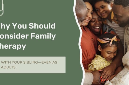 Family participating in a therapy session to improve sibling relationships, communication, and emotional connection